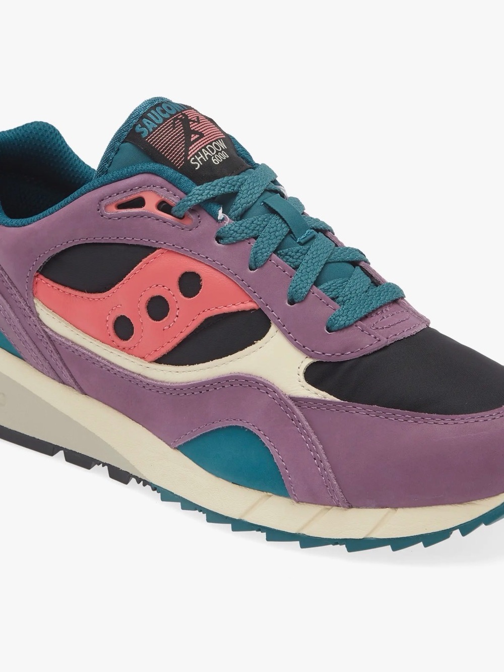 Saucony Women's Shadow 6000 Purple Teal Coral Sneakers